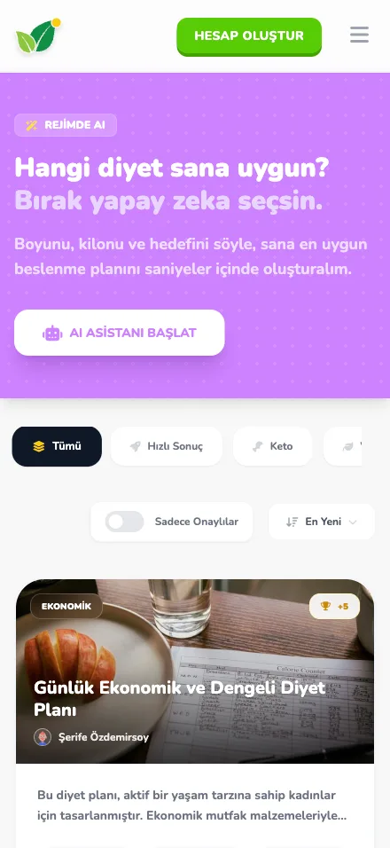 Rejimde mobil arayüzü